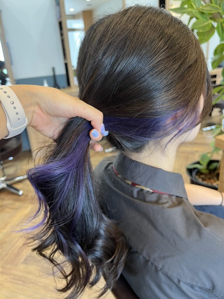 青紫イヤリングカラー韓国風ツートーンカラー20代30代